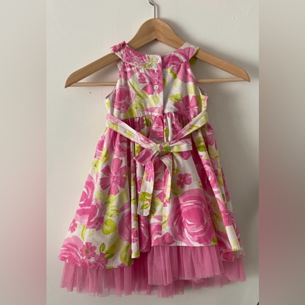 Floral Pink Kids Dress - Picture 2 of 2